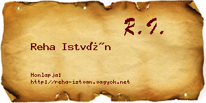 Reha István névjegykártya